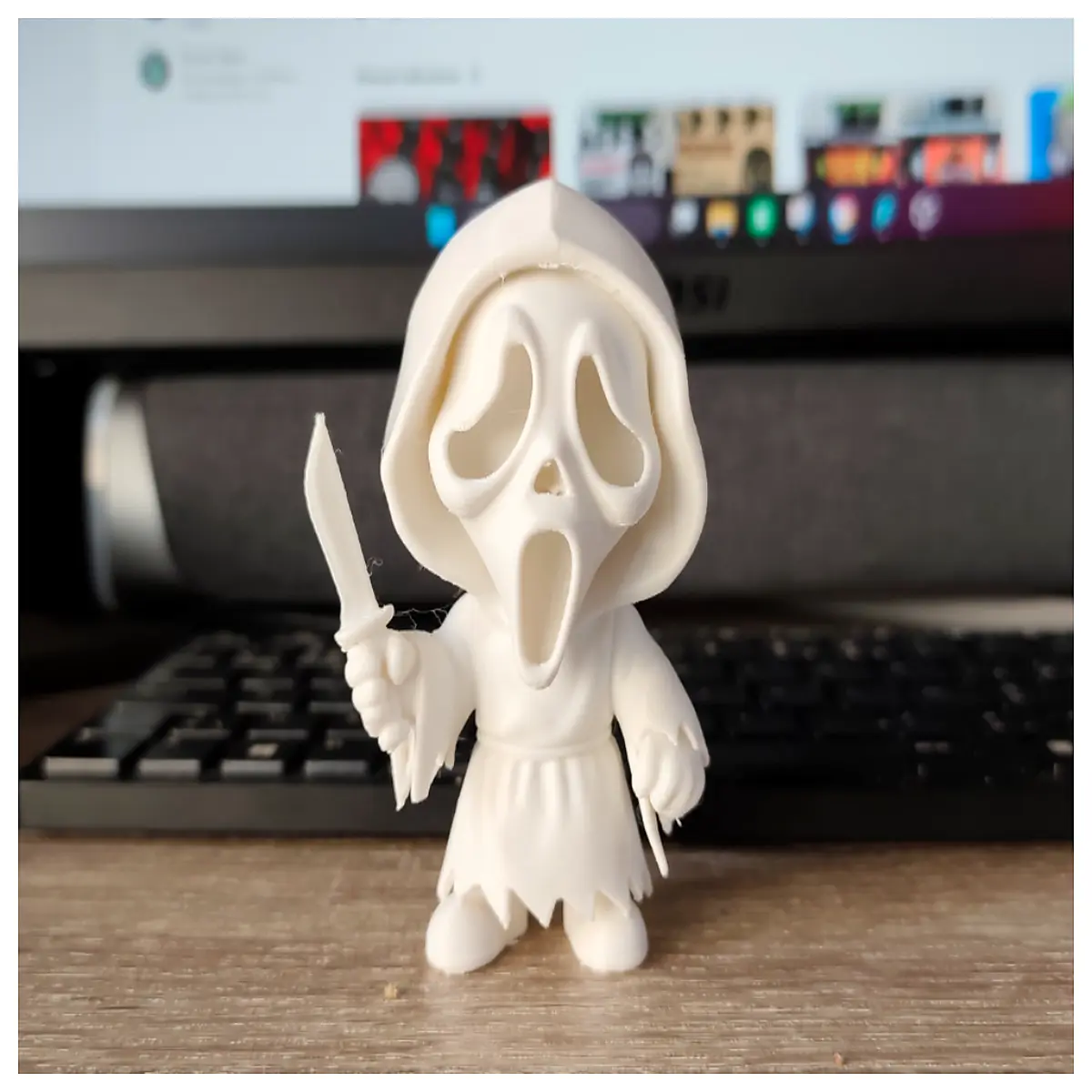 cute chibi ghost face plush toy horror funny decoration party prop