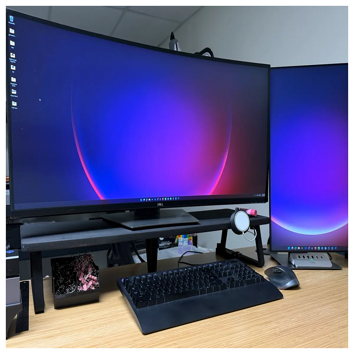 minimalist monitor riser for desk organization ergonomic workspace upgrade cable management support