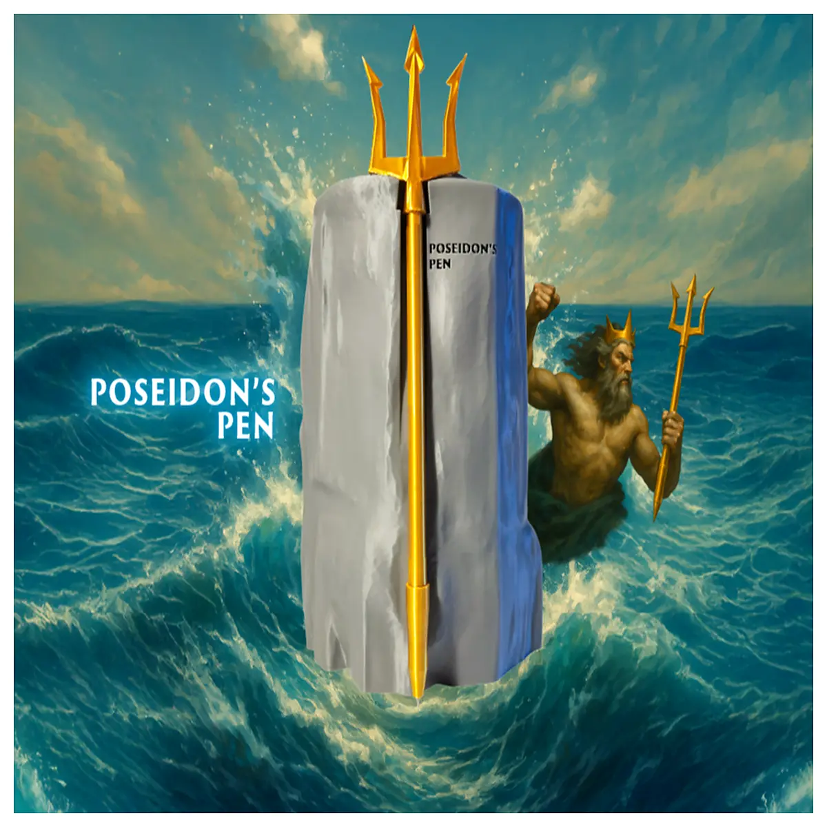 poseidon pen desk accessory mythology writers teachers