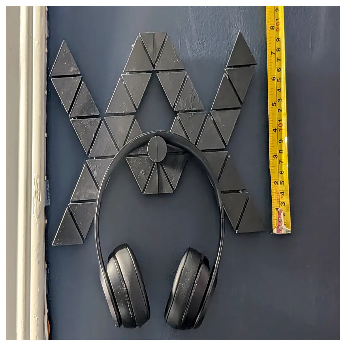 wall mounted headphone geometric minimalist desk organizer for gaming headphones audio equipment holder