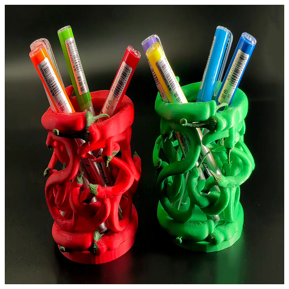 spicy chili pepper pen holder desk organizer cute cartoon stationery storage container for office supplies