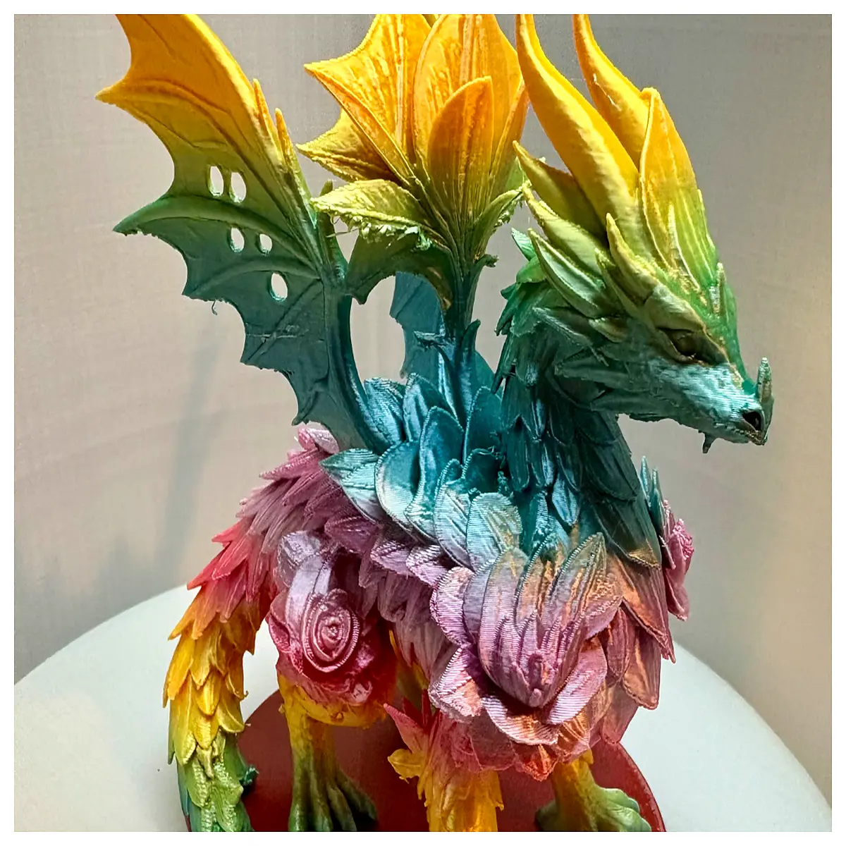 realistic dragon flower sculpture garden decor resin statue outdoor landscaping art piece