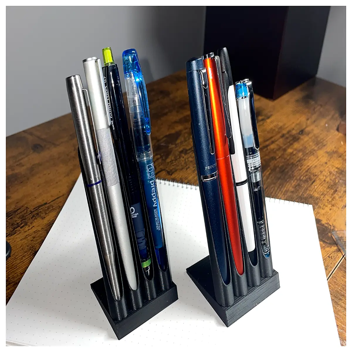 stable desktop pen holder organizer set 5 sizes metal mesh cup for office supplies storage