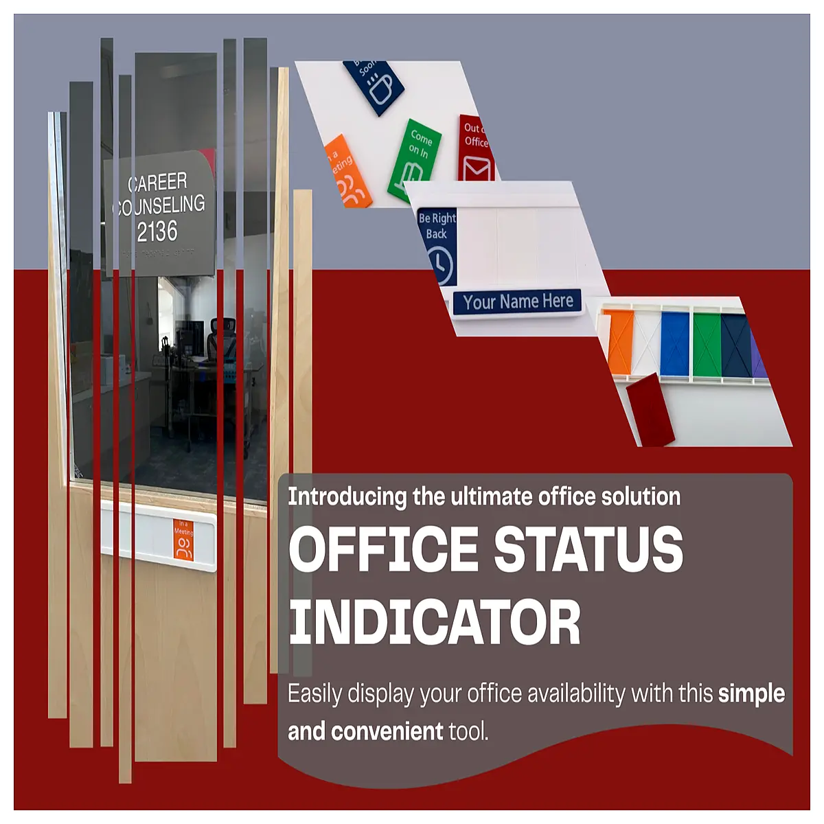 office status indicator frame door sign holder busy meeting room status