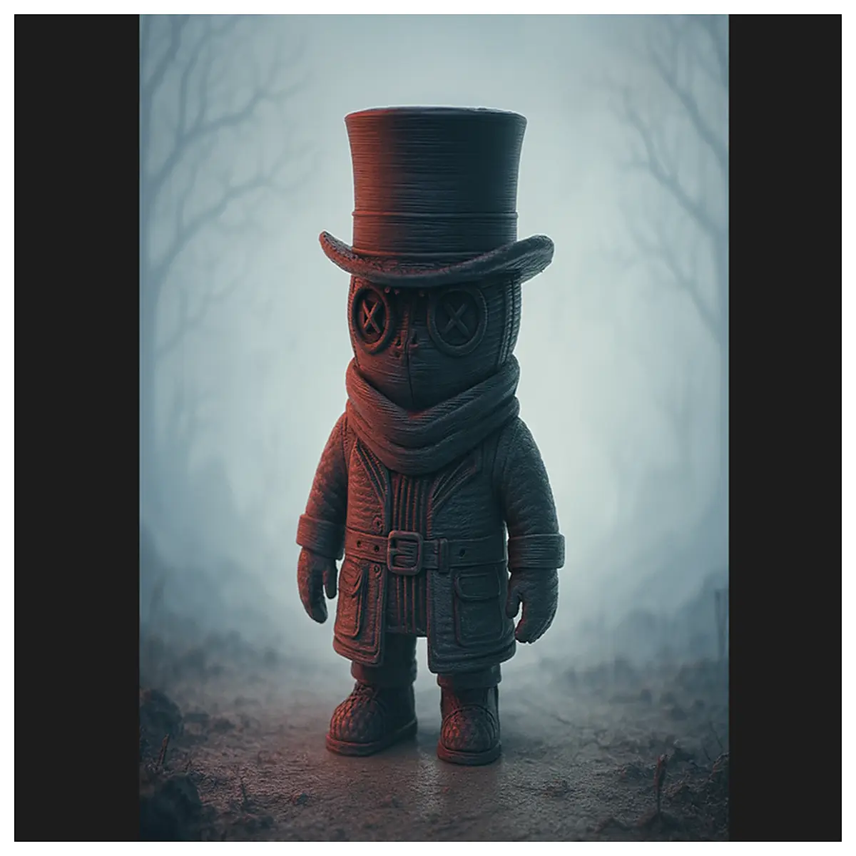 steampunk voodoo doll with hat gothic witchcraft decor dark fantasy figurine occult home decoration alternative aesthetic gift vintage mechanical horr