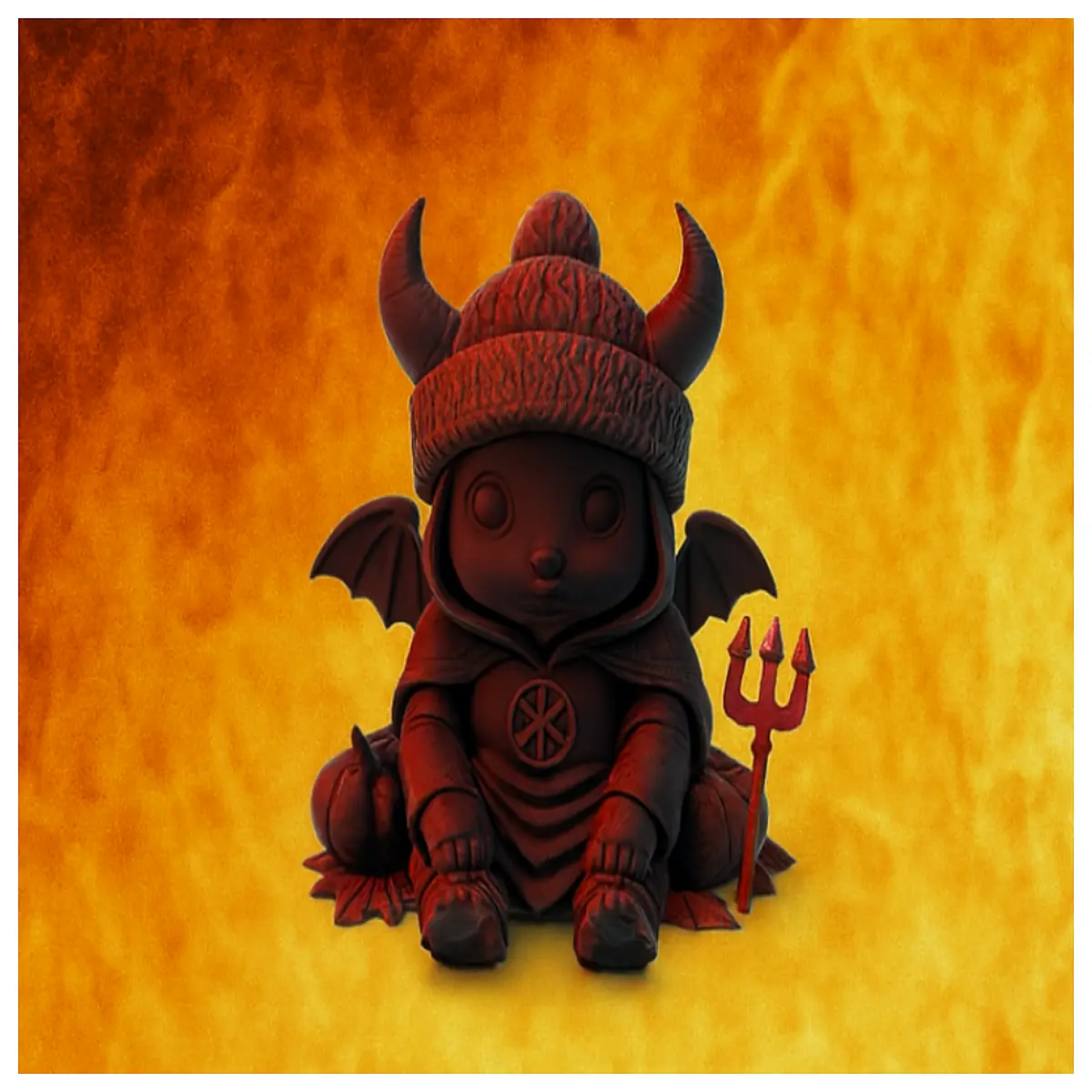 cute little devil creature toy adorable imp figurine kawaii collectible fantasy pet doll whimsical character plush spooky cute decoration