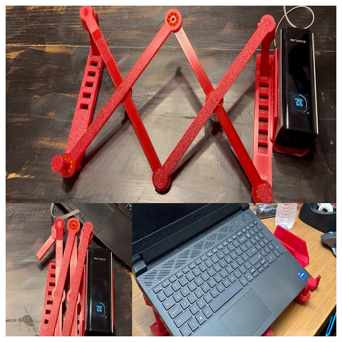 portable laptop with ecoflow battery power bank for travel outdoor mobile office workstation cooling riser