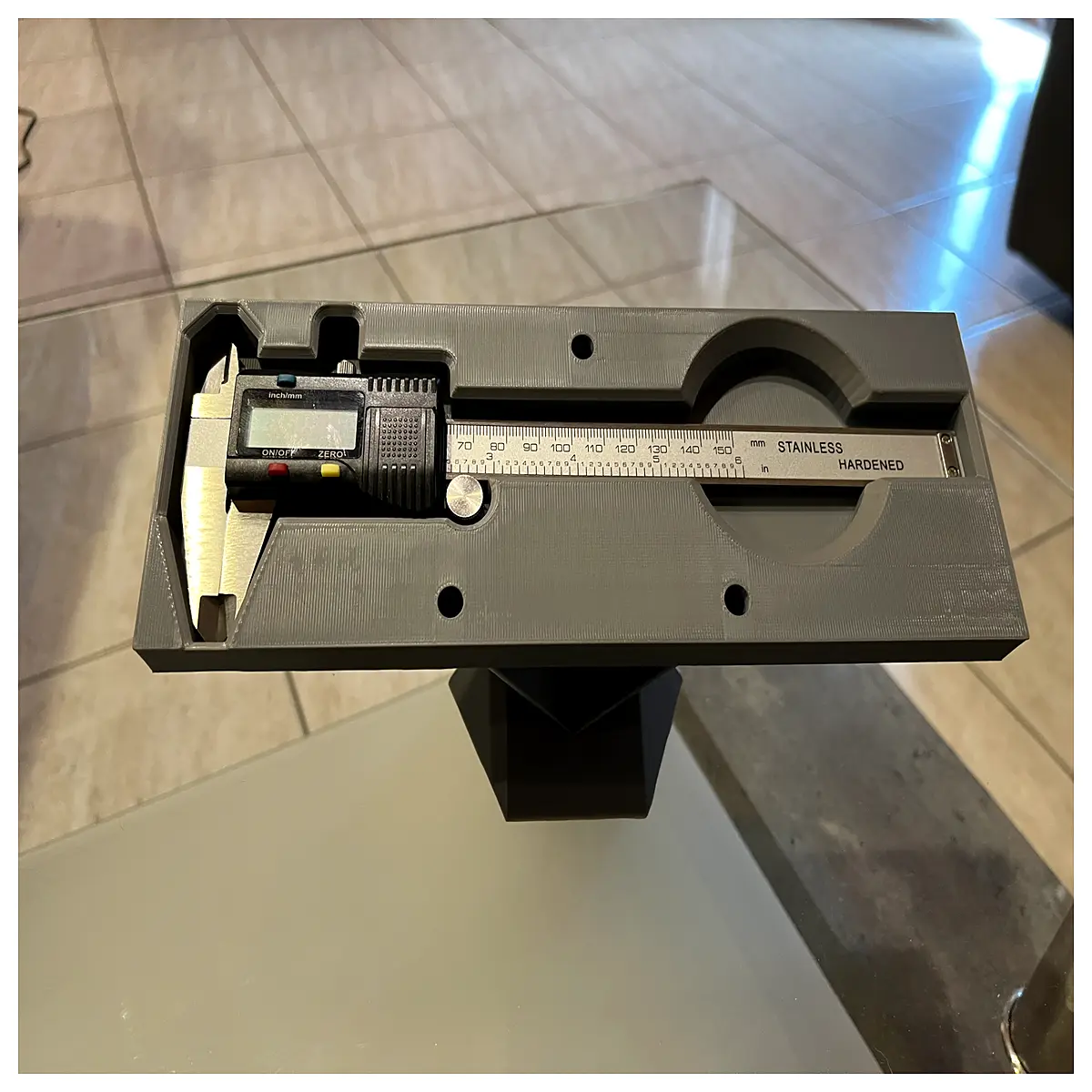 digital caliper holder rack bench vise mount for precision measuring tools organizer storage