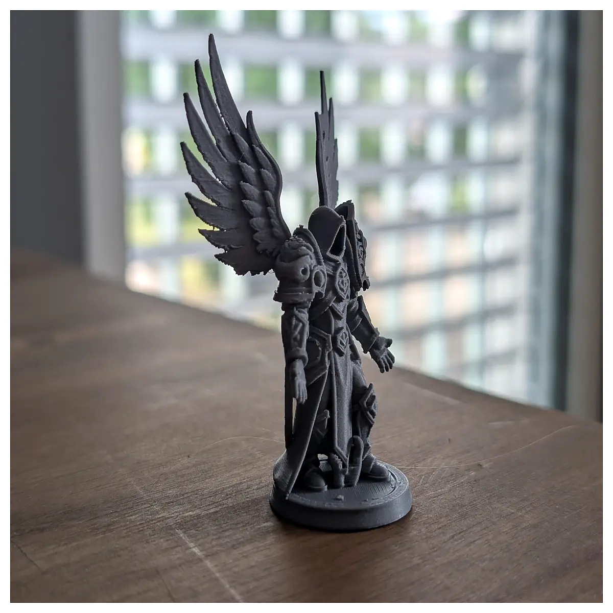 medieval knight figurine with hooded cloak holy grail temple statue gothic fantasy miniatures tabletop rpg character historical reenactment c