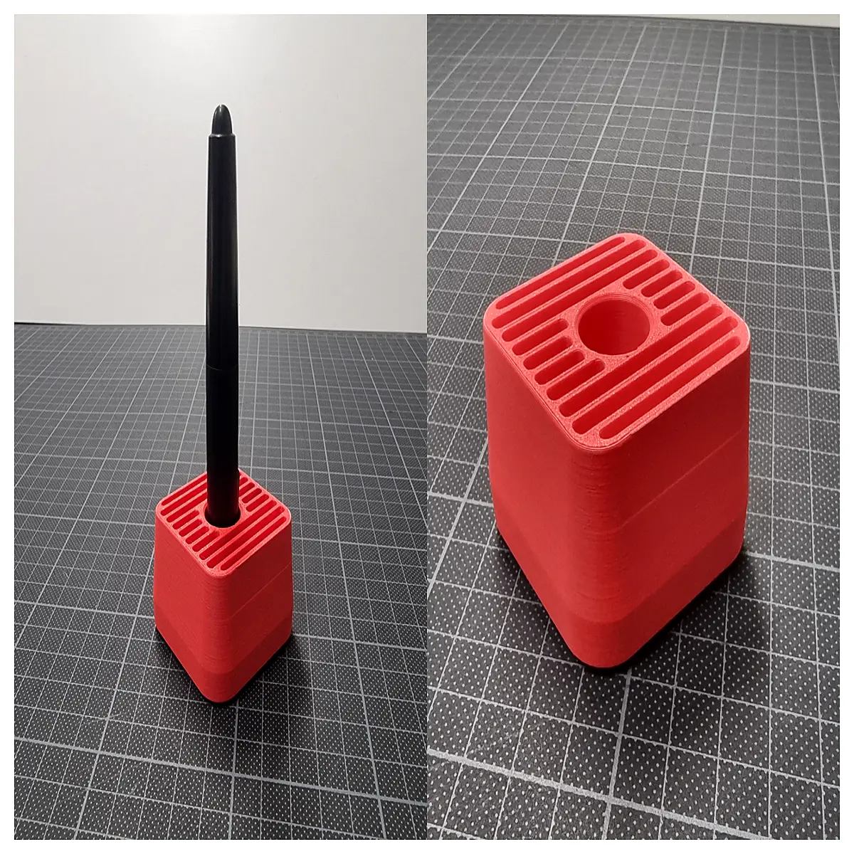minimalist single pen holder desk organizer modern office stationery storage sleek metal or acrylic pen cup contemporary writing instrument rack simpl