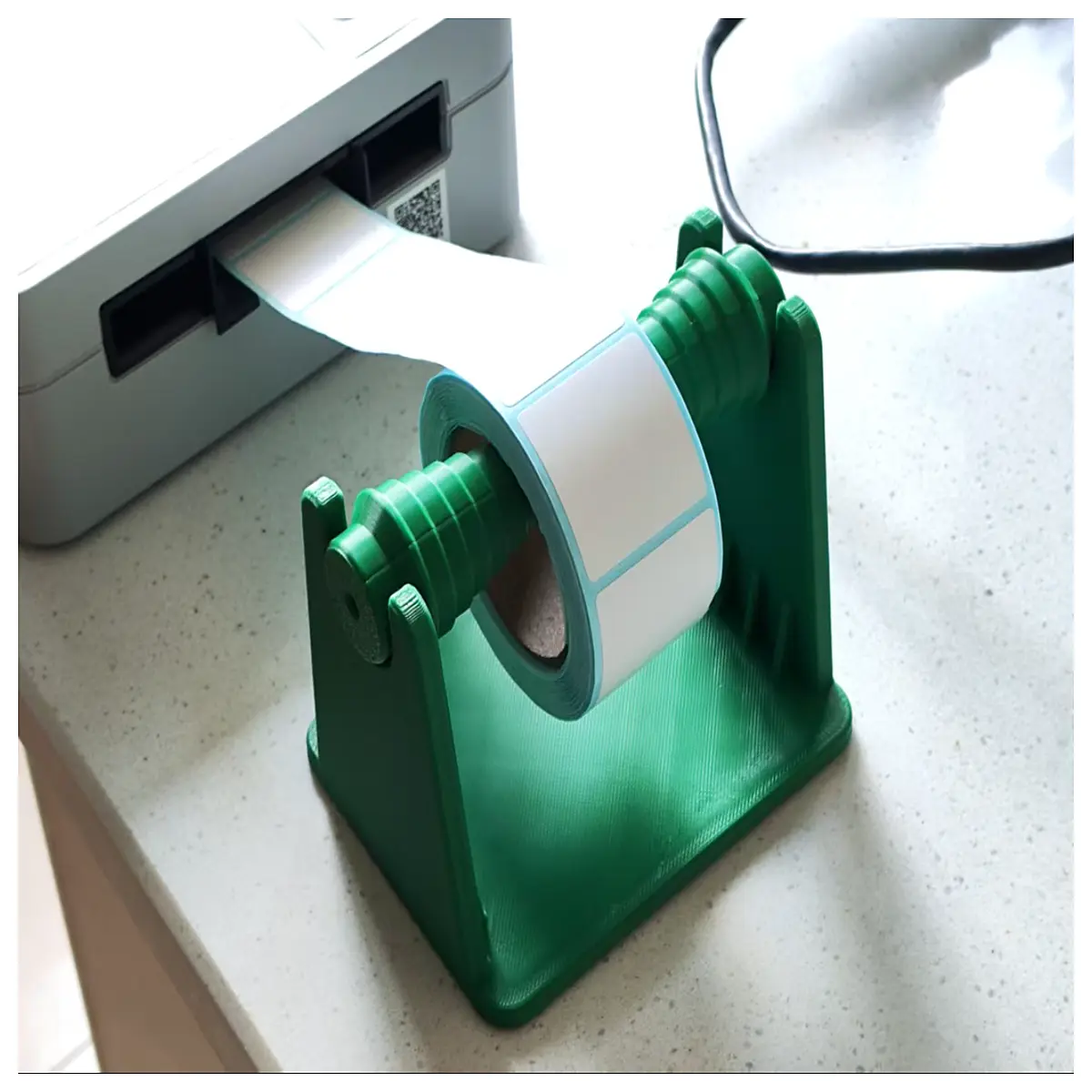 thermal label roll holder for receipt printer desktop organizer mounting bracket accessory
