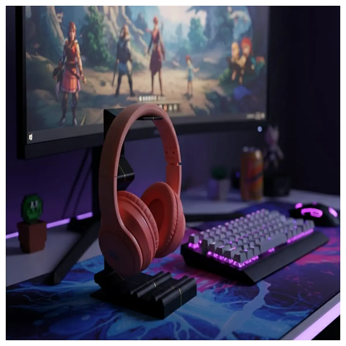 dual part headphone print file stl download for desk organizer