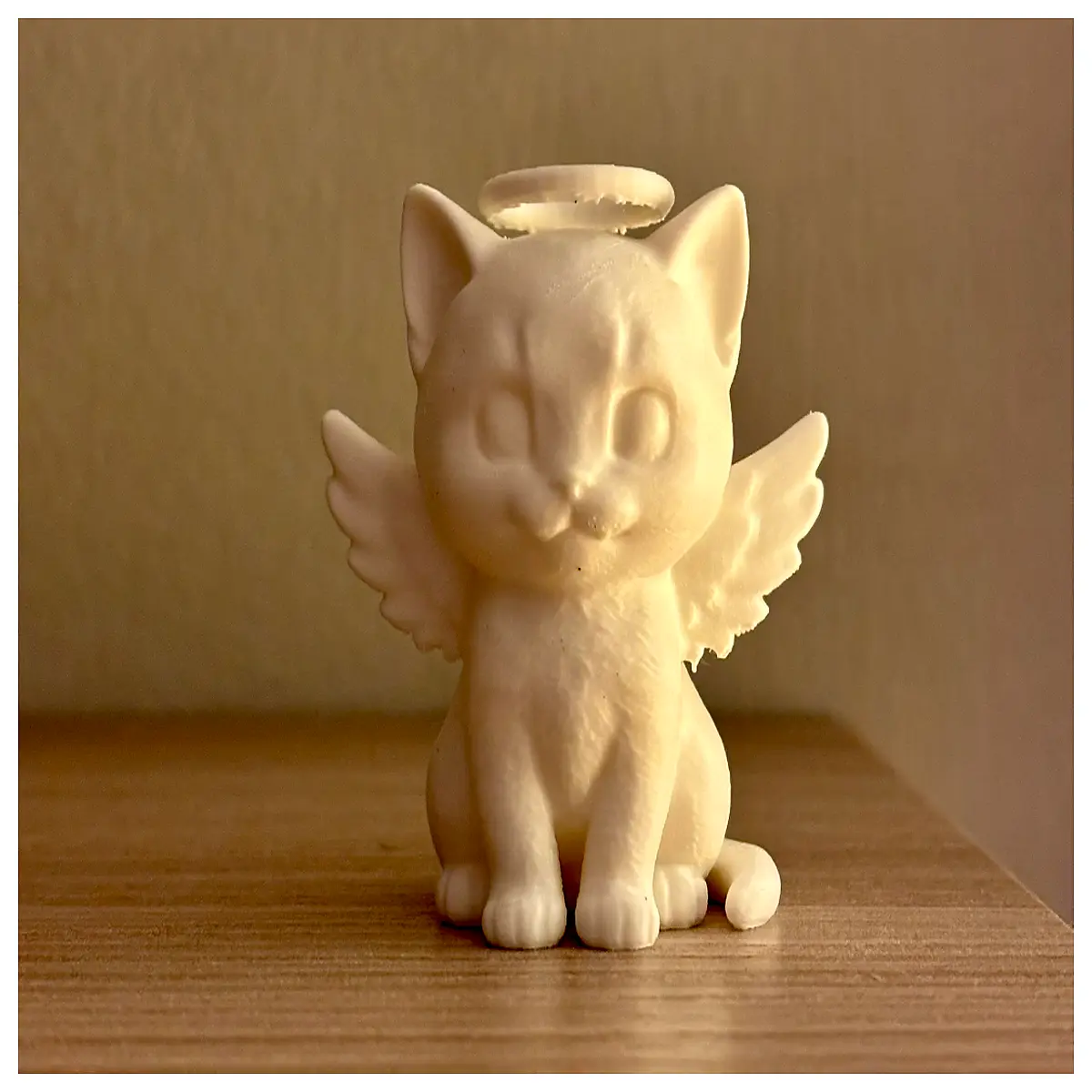 cute angel cat plush toy fantasy cat figurine decorative cat statue whimsical pet gift angel wings cat ornament