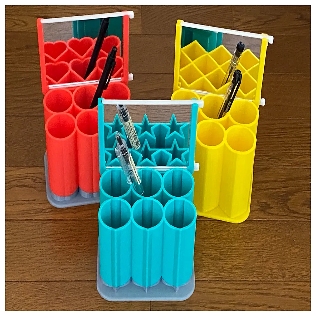 optical illusion desk organizer funny geometric pen holder office supplies novelty men women