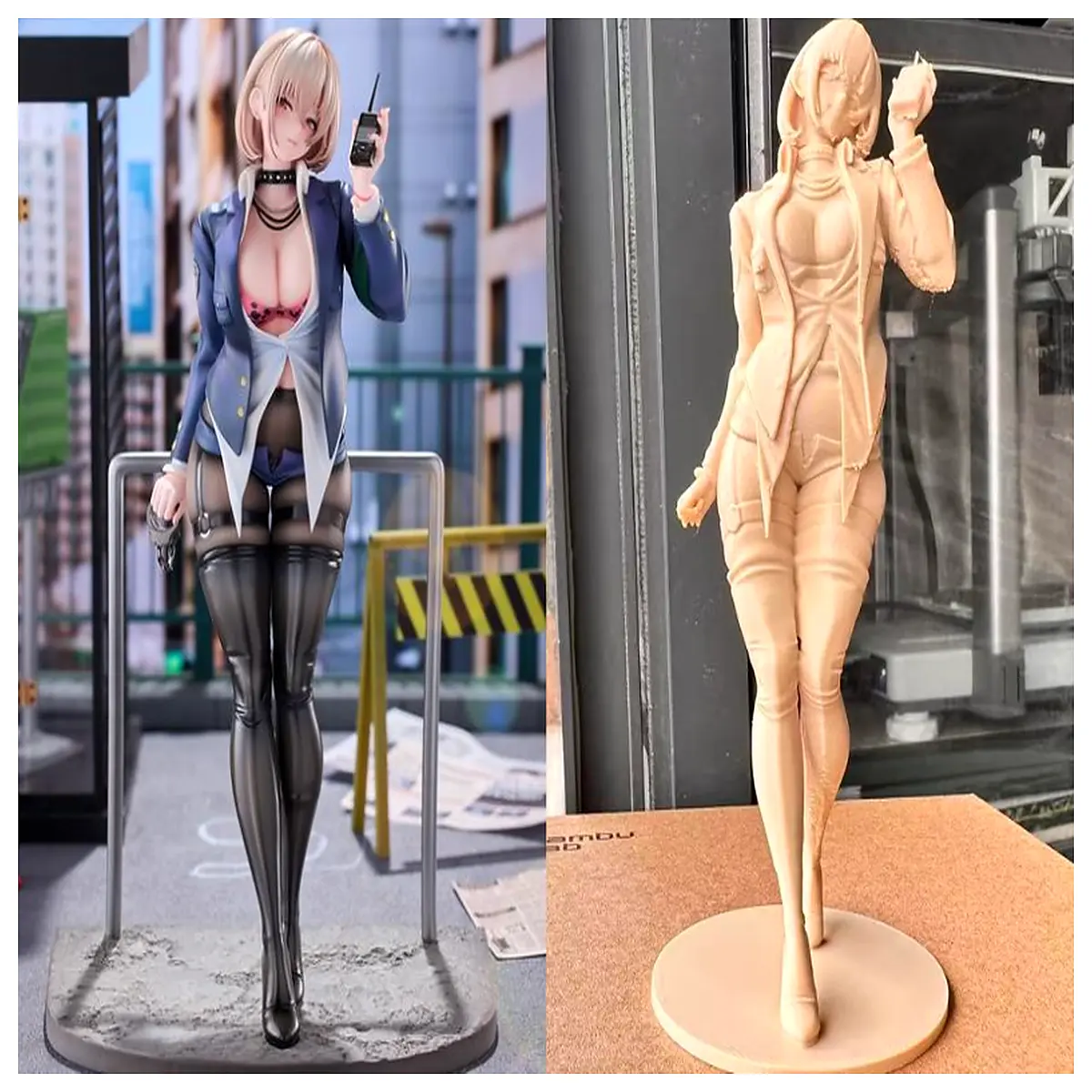 bad cop figure collectible anime style resin statue piece for shelf decoration