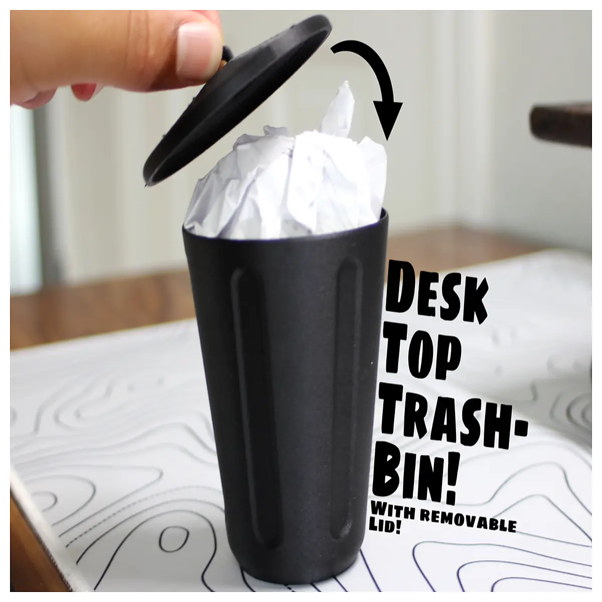 small desktop trash can with removable lid for office desk home kitchen counter waste bin compact recycling bin