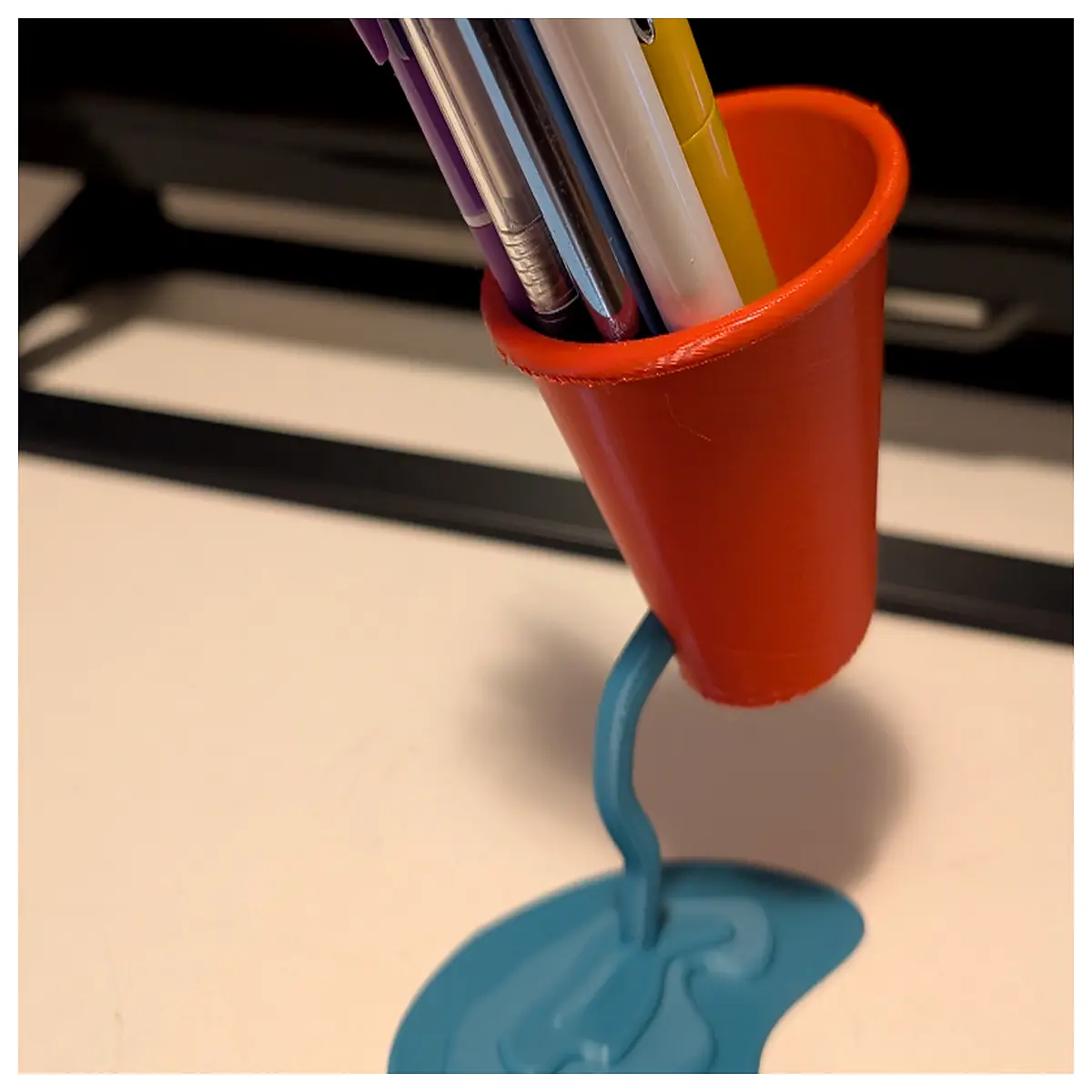 overfill cup pen holder drip tray desk organizer waterproof spill catch basin for office stationery storage