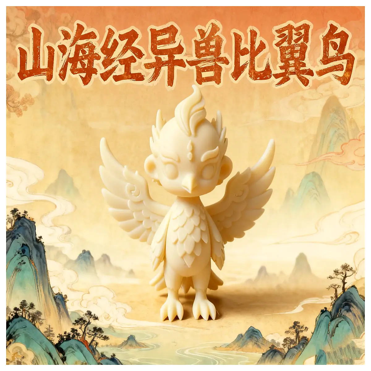 mythical creature statue biyi bird chinese fantasy decor ancient beast figurine collectible resin art home office piece