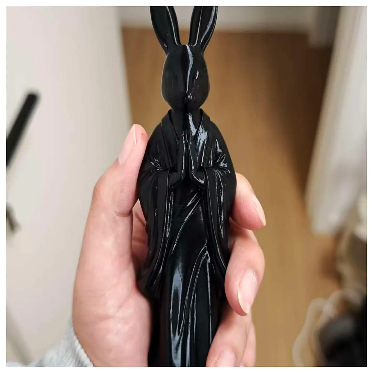 cute bunny rabbit angel figurine home decor nursery shelf ornament lucky charm protection amulet