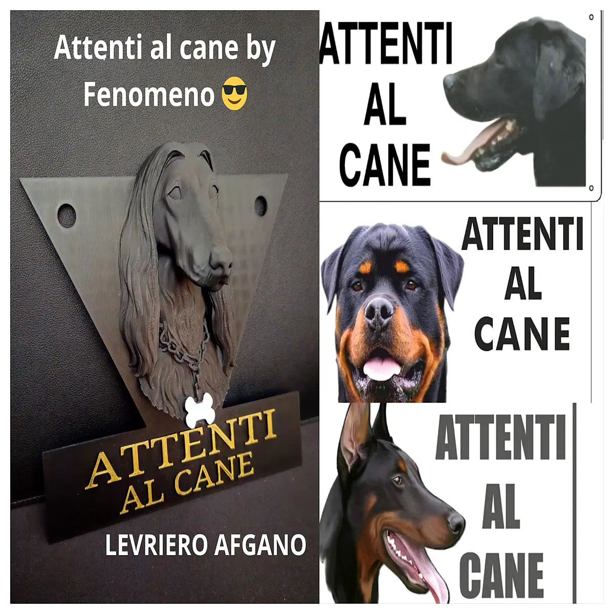 beware of dog afghan hound poster fenomeno art print wall decor home office funny pet lover gift