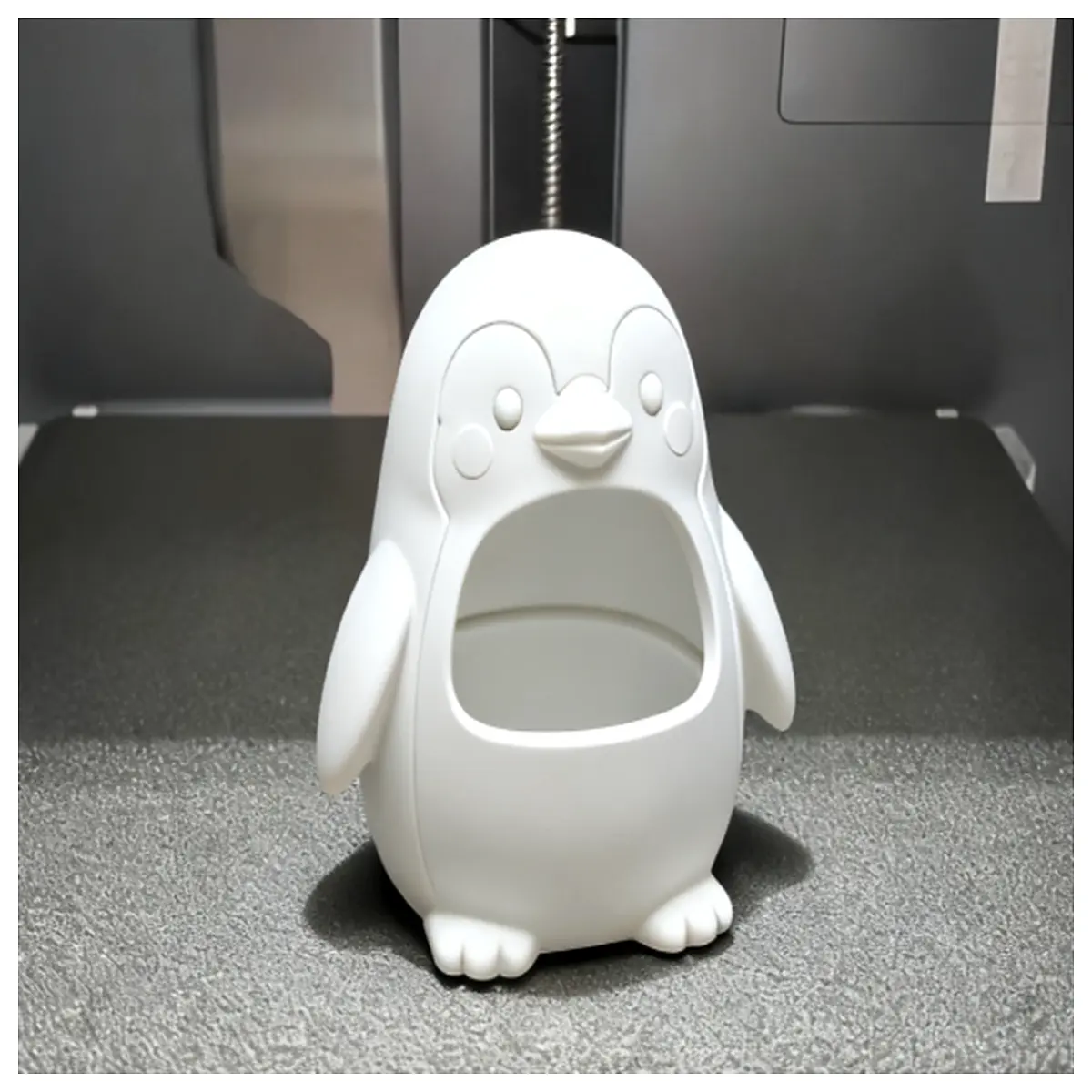 cute penguin trash can desktop small waste bin office desk organizer litter box home room decor funny storage