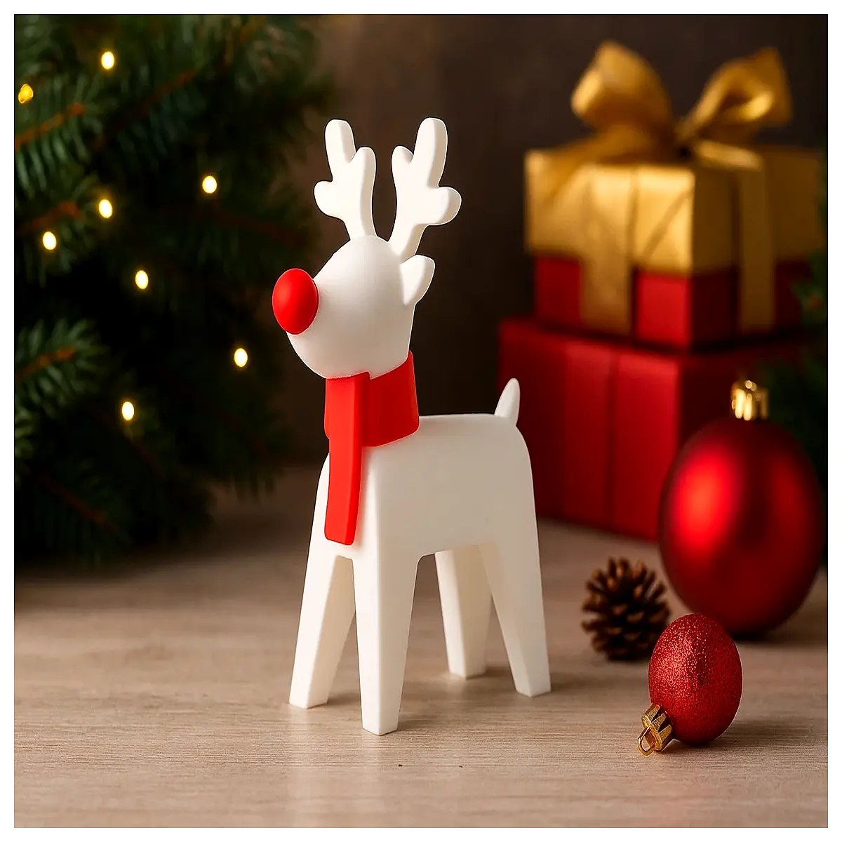 minimalist rudolph deer statue christmas decor 2025 holiday home ornament festive table centerpiece modern rustic animal figurine gift