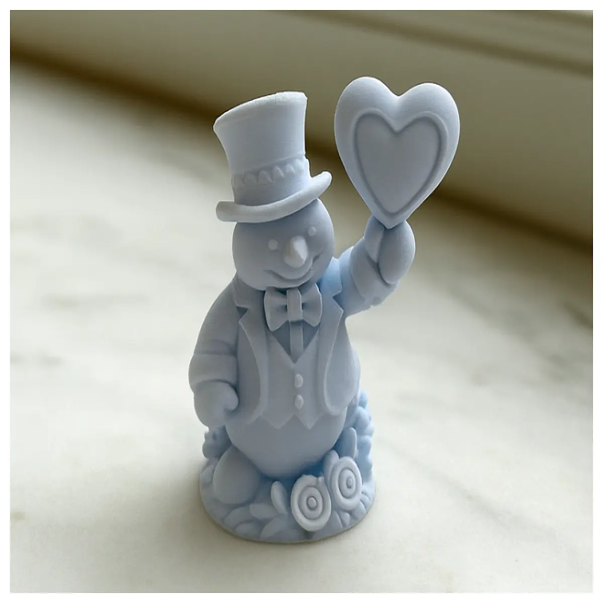 shaped snowman top hat gentleman winter decor holiday gift whimsical figurine