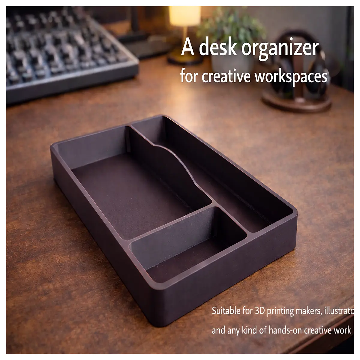 desk organizer for office supplies cable management box desktop storage bin pen holder with charging station small accessories tray for workspace