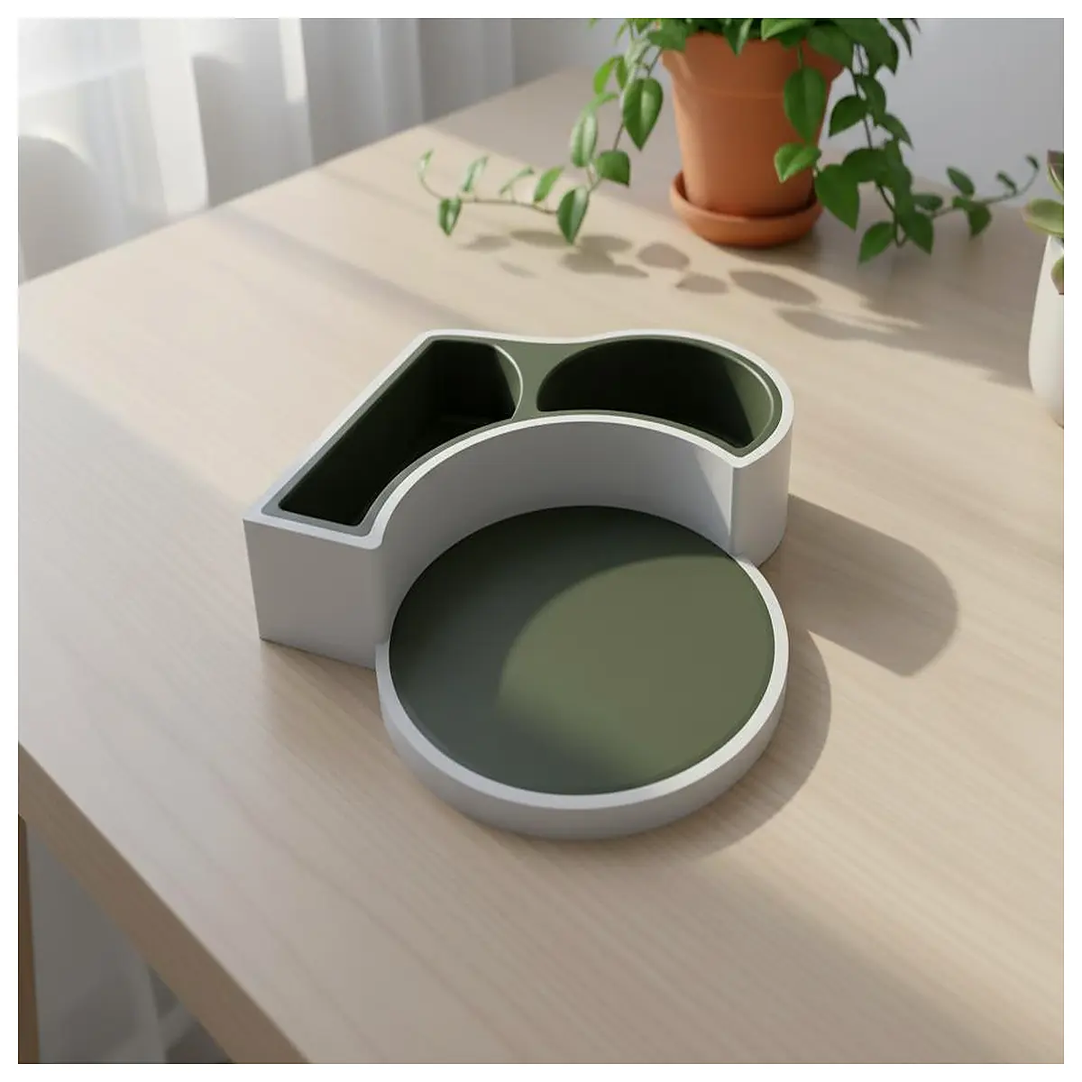 desktop organizer with cup holder coaster desk tidy storage tray office accessories