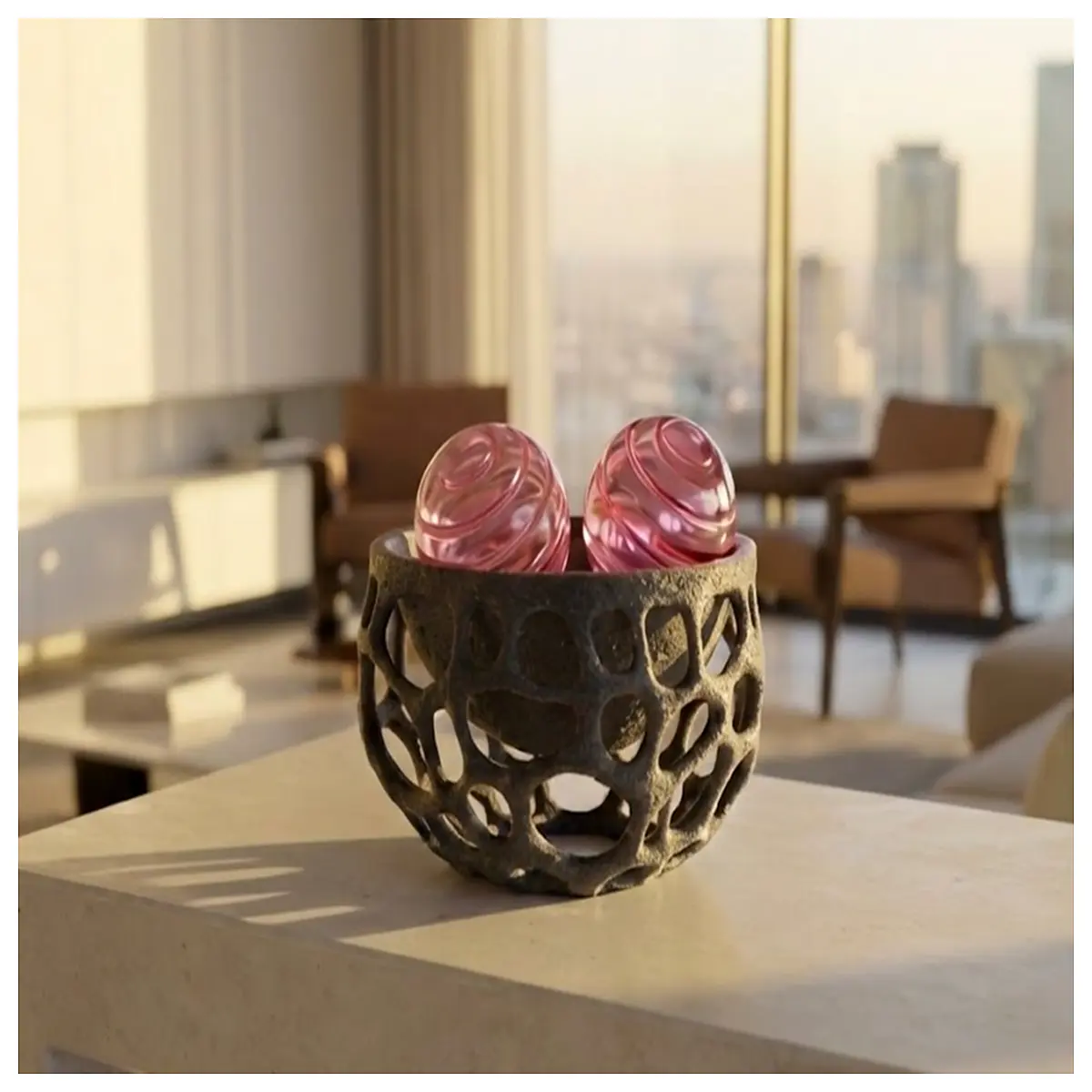 voronoi honeycomb bowl organic skin texture sustainable design kitchenware geometric serving dish eco friendly modern home decor