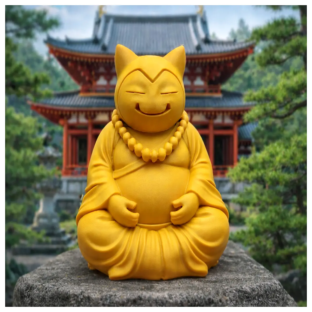snorlax zen buddha statue relaxing yoga decor mindfulness gift cute anime figurine home office desk ornament stress relief toy meditative art piece ca
