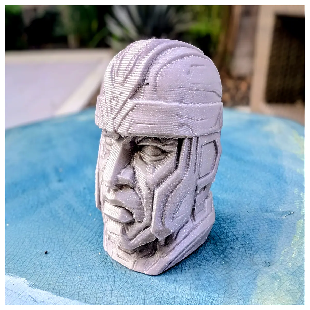 futuristic olmec head statue modern abstract art decor living room sculpture large resin figurine contemporary home office decoration