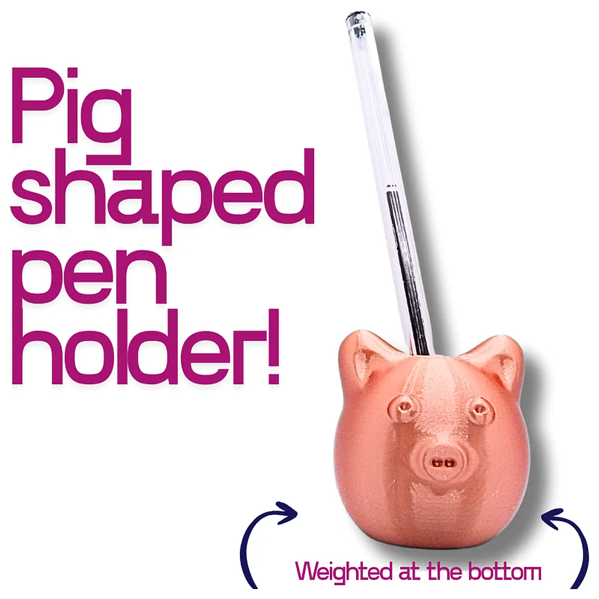 cute pig desk organizer pen holder for kids office supplies storage container stationery box