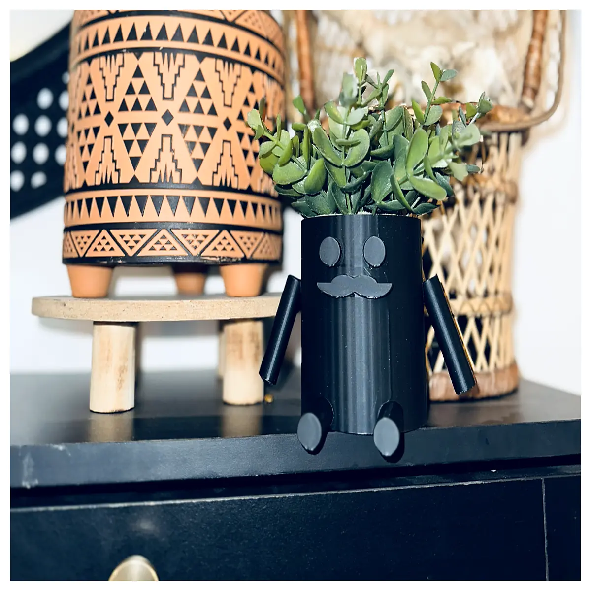 funny long hair plant pot whimsical quirky ceramic planter for succulents cactus home decor gift