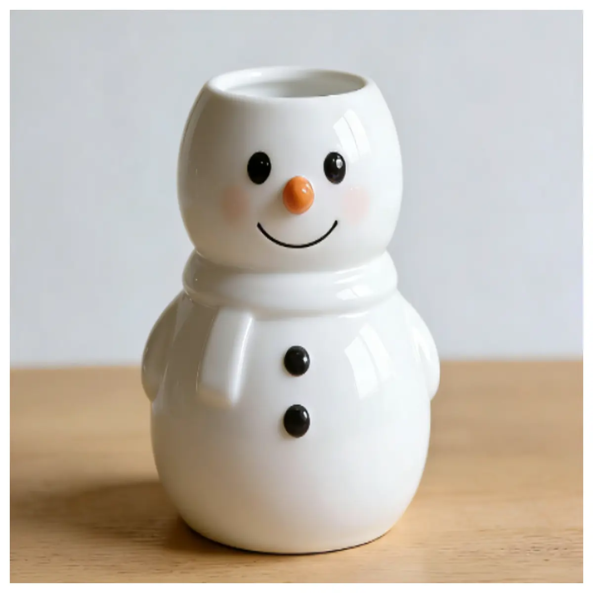 cute snowman desk organizer pen holder for winter holiday decor office supplies kids room accessory