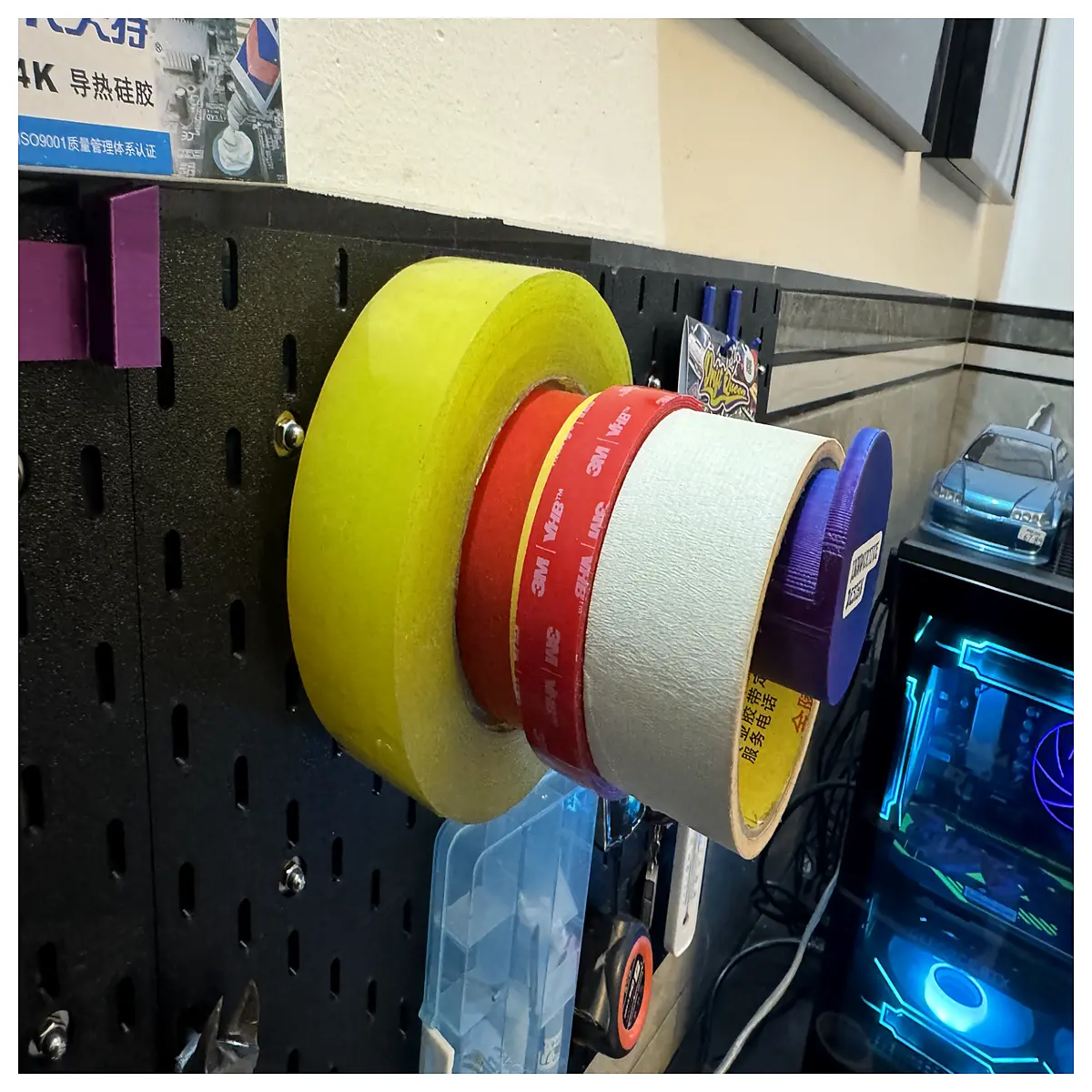 adhesive tape dispenser holder wall mount sticky tape organizer roll holder no drill sticky strips
