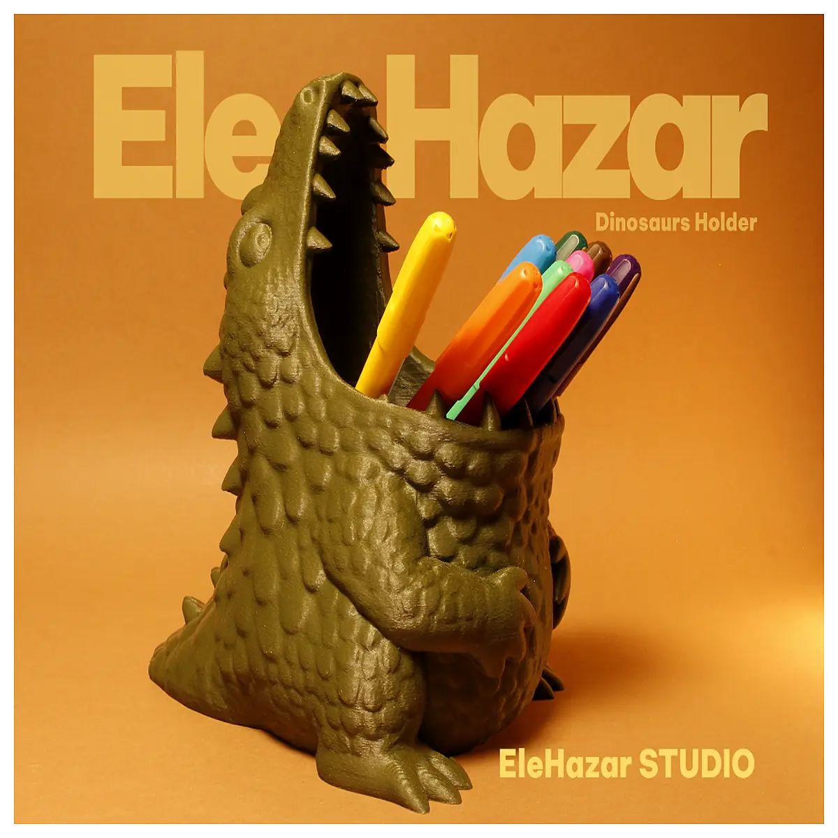 cute dinosaur pencil holder desk organizer cartoon animal stationery storage box for kids school supplies office desktop container