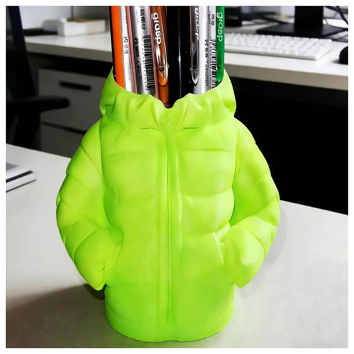 oversized down jacket pen holder large opening desktop organizer for phone mini storage cute desk accessory