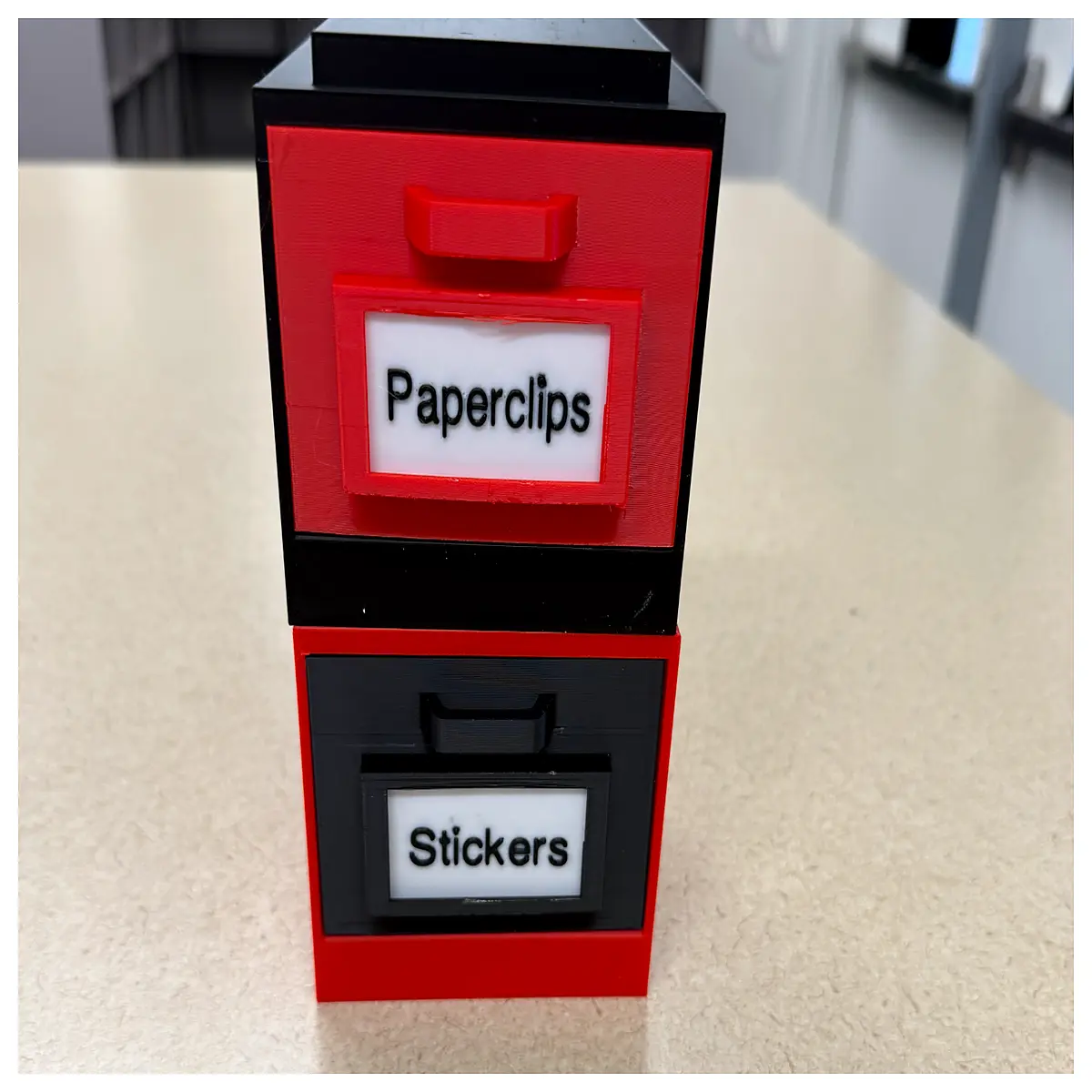 stackable mini storage cabinet with label organizer small plastic drawer unit for desk office home craft supplies labeling system
