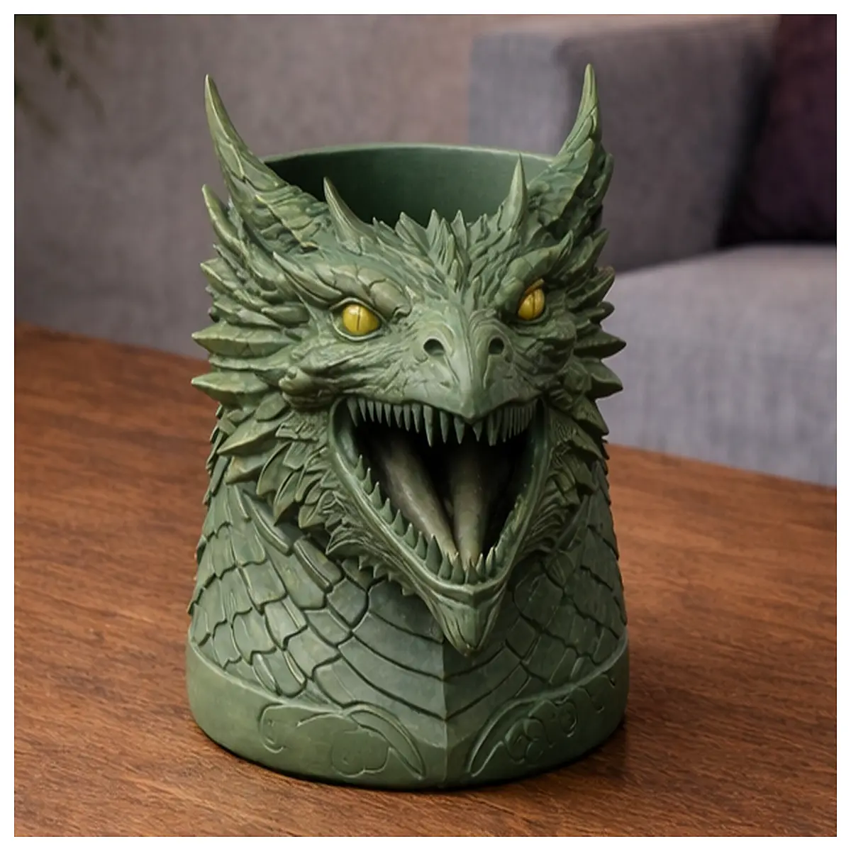 fantasy dragon pen holder desk organizer vintage fantasy decor office supplies dragon statue