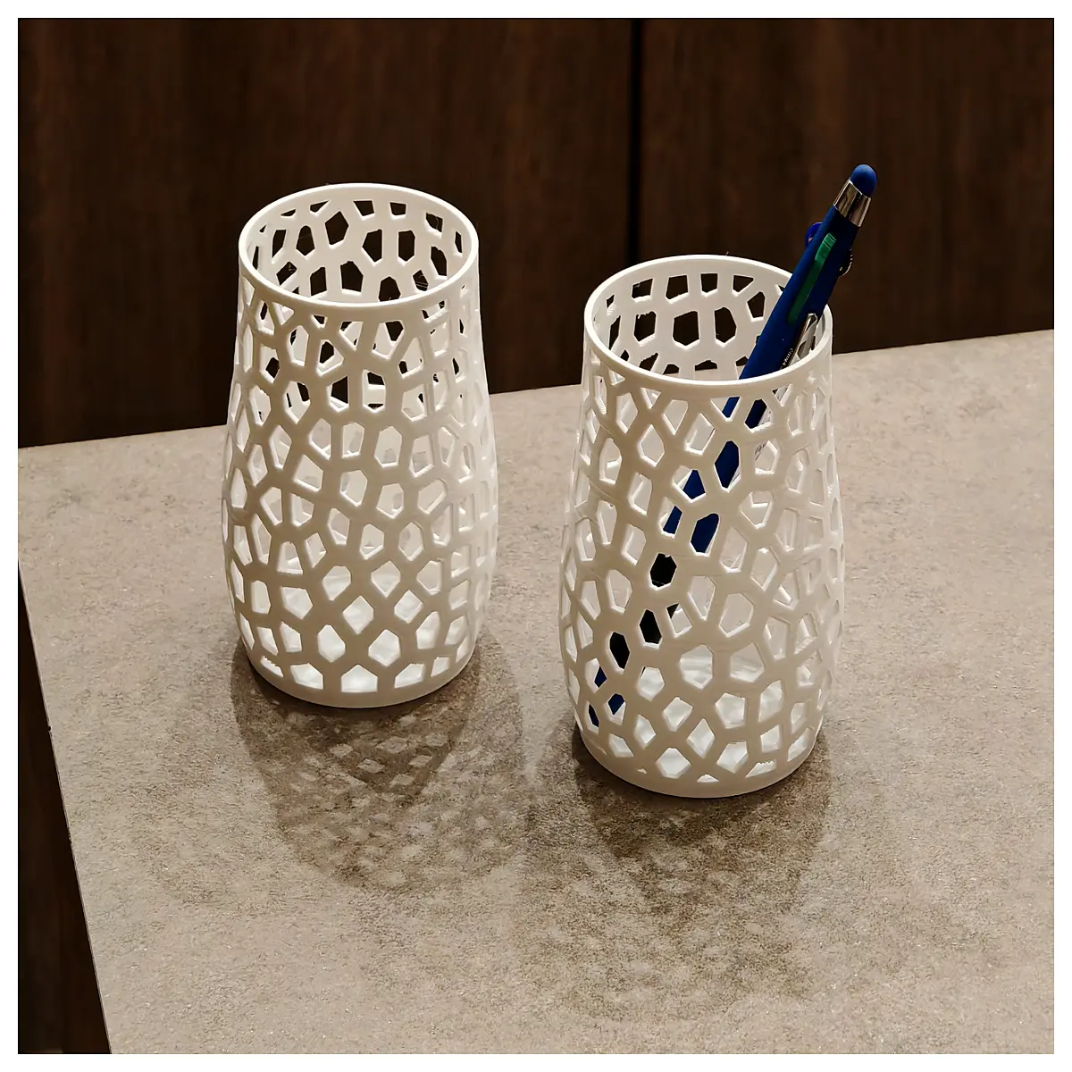 geometric desk organizer pen holder modern minimalist office supplies men women home decor storage