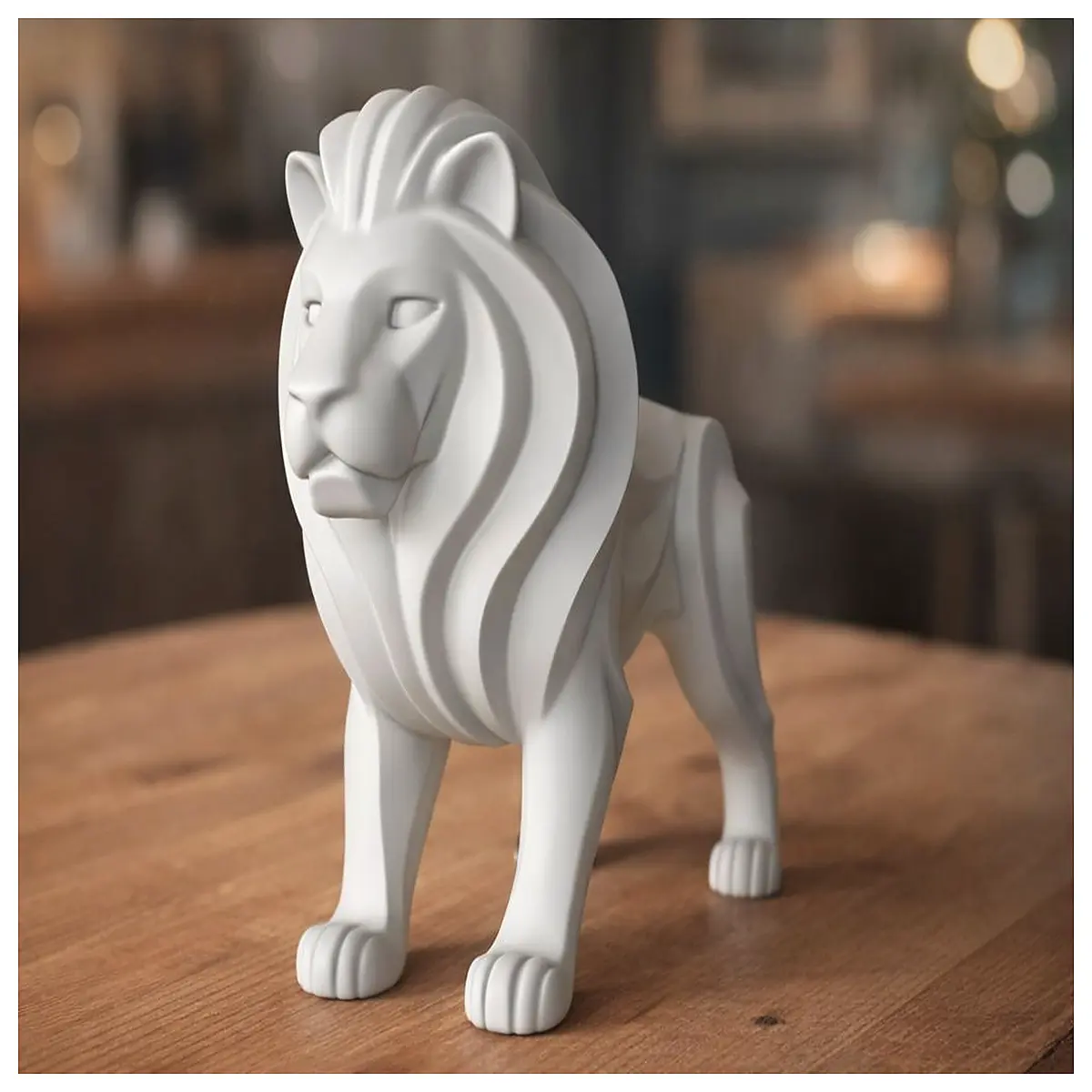 modern lion statue for living room decor abstract metal lion sculpture contemporary animal art piece home accent garden outdoor lion figure
