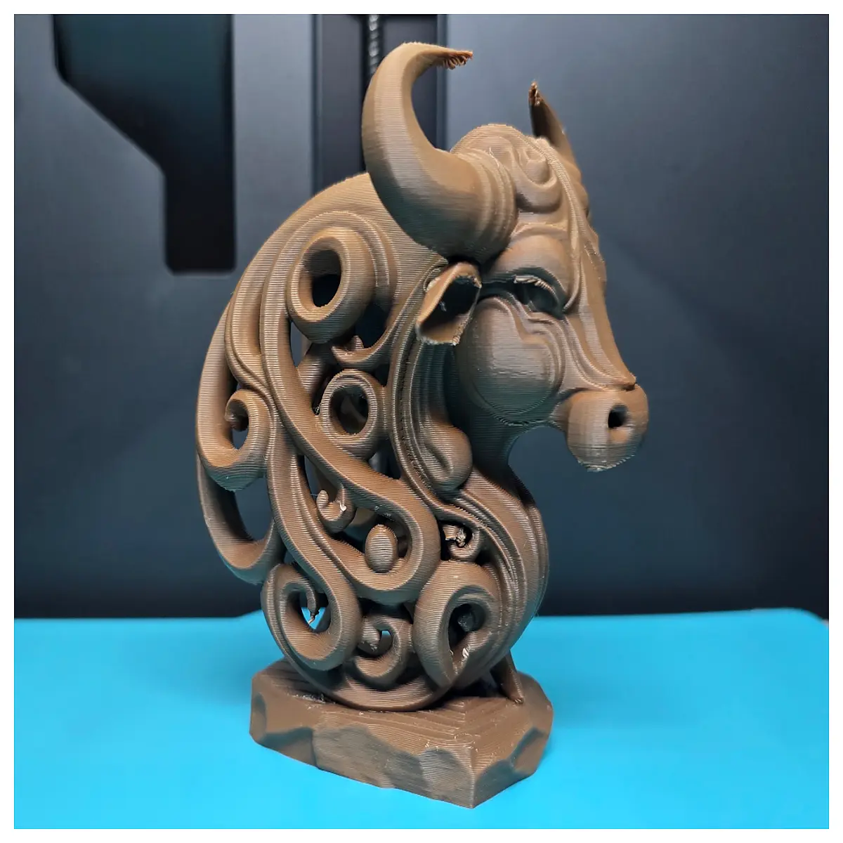 rustic wooden bull statue home decor farmhouse living room accent piece animal figurine wooden sculpture