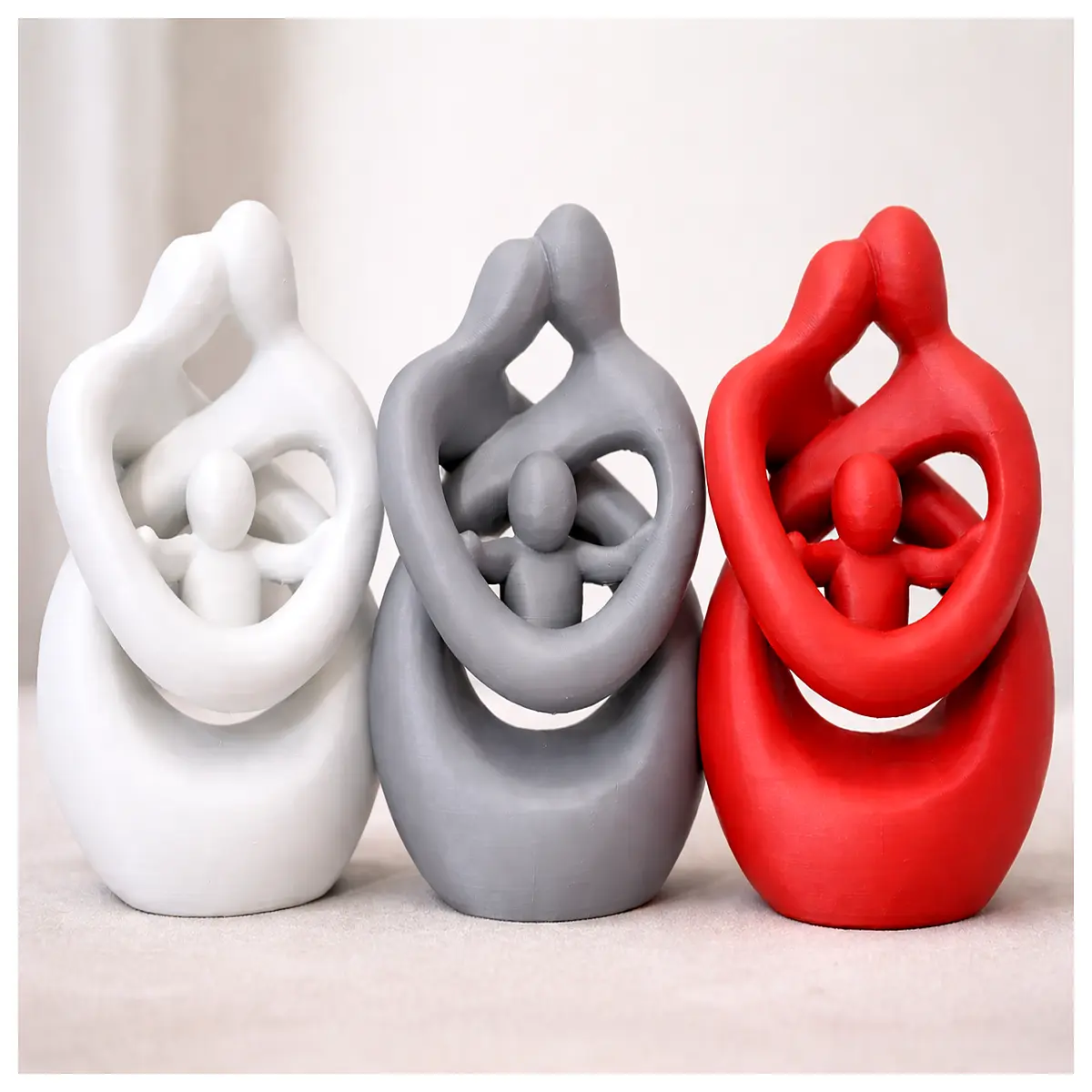 minimalist family hugging sculpture home decor abstract art modern living room statue resin figurine