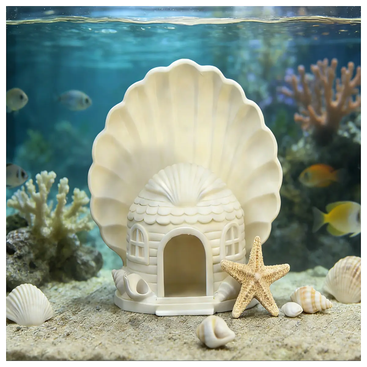 large seashell fish hideout aquarium decoration cave shelter for small fish tank landscape aquascape