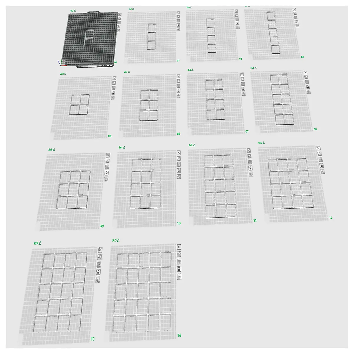 gridfinity baseplate organizer magnetic storage system modular bins drawer inserts desktop parts sorting