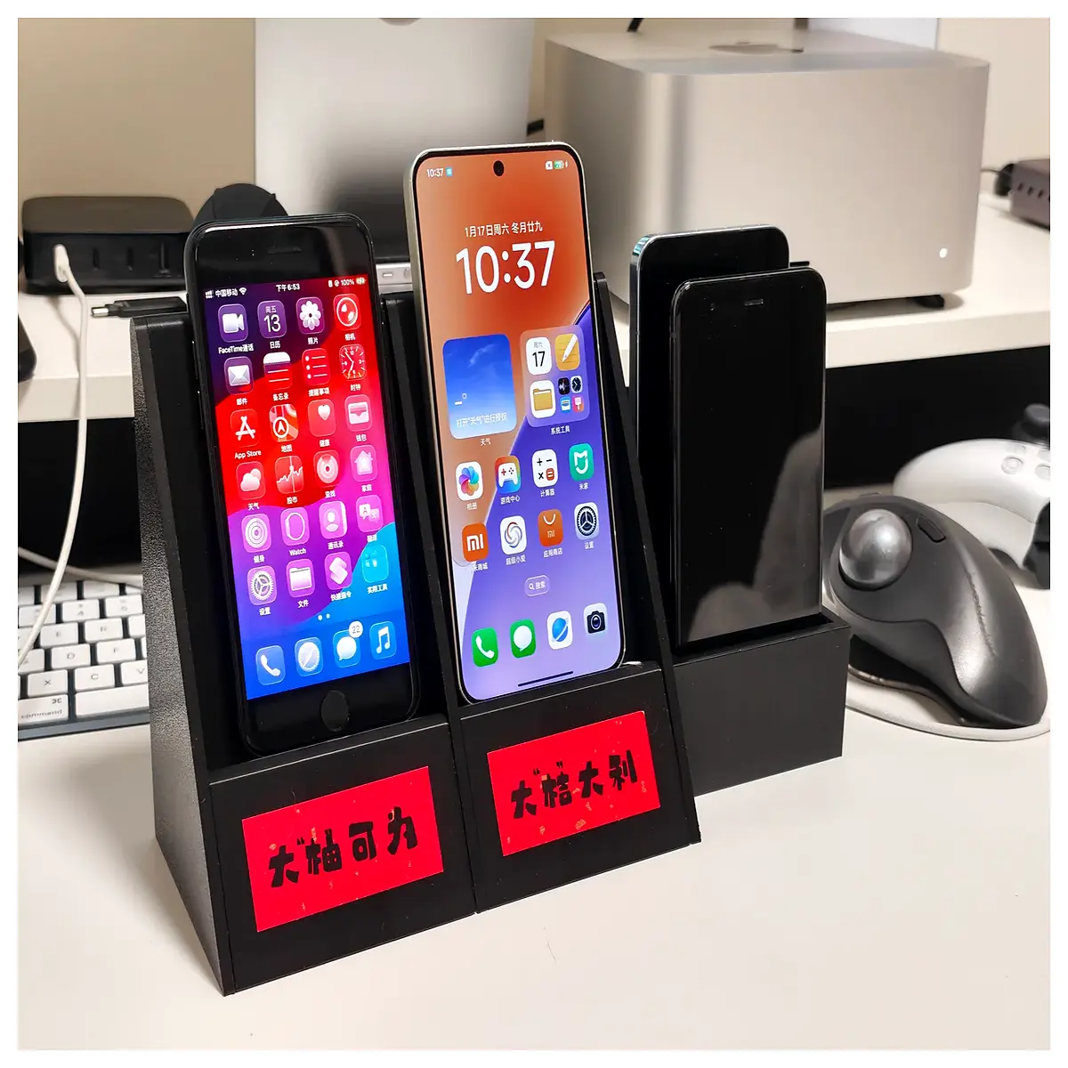multi phone holder rack for desk shared charging station organizer simultaneous charging dock for multiple devices space saving tablet