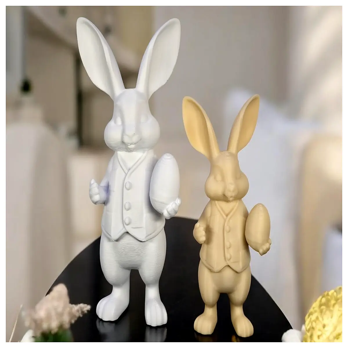 cute plush bunny toy for kids easter egg hunt decorations spring garden figurine pastel rabbit home decor easter party supplies
