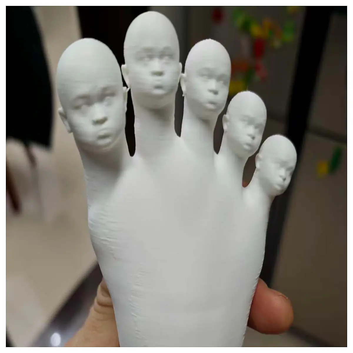 five headed little ma yun ai robot toy multi head funny character viral meme collectible novelty tech enthusiasts