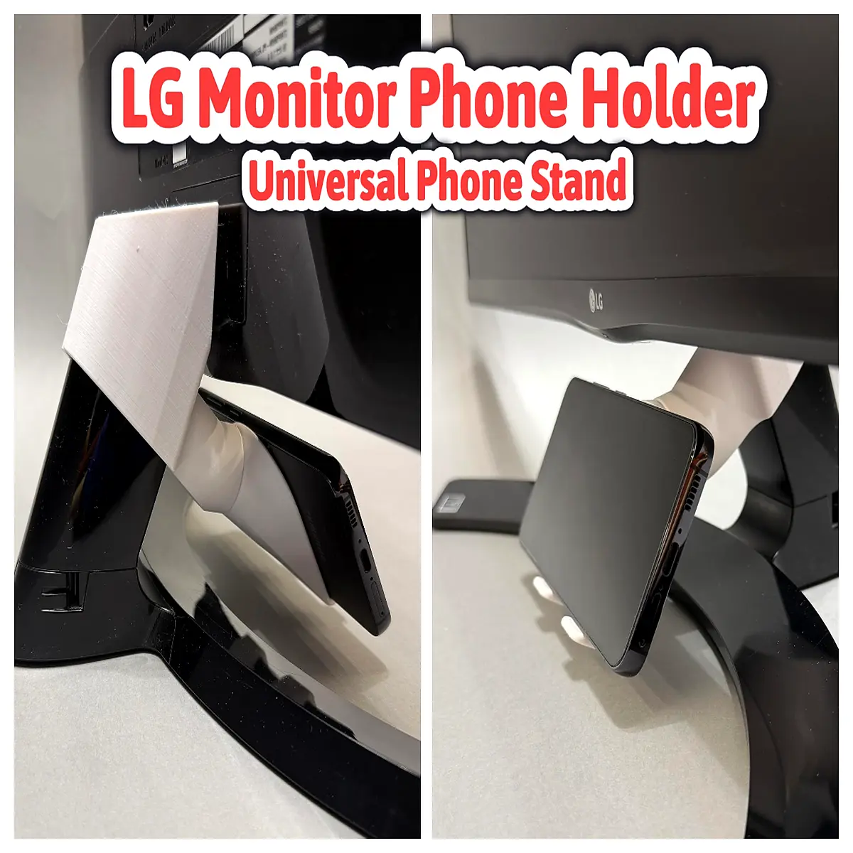 universal phone holder for monitor desk mount clip compatible with ultrawide screen accessory